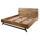 Bree Modern Rustic Queen Size Platform Bed Brown Acacia & Mango Wood Frame Black Iron Angled Legs By The Urban Port