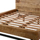 Bree Modern Rustic Queen Size Platform Bed Brown Acacia & Mango Wood Frame Black Iron Angled Legs By The Urban Port