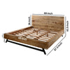 Bree Modern Rustic Queen Size Platform Bed Brown Acacia & Mango Wood Frame Black Iron Angled Legs By The Urban Port