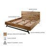 Bree Modern Rustic Queen Size Platform Bed Brown Acacia & Mango Wood Frame Black Iron Angled Legs By The Urban Port