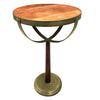 13 Inch Drink End Table Etched Design Martini Glass Shape Antique Brass and Brown by The Urban Port UPT-293501