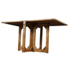 Modern Farmhouse Rectangular Dining Table 62" Handcrafted Natural Mango Wood with Magnetic Catchers By The Urban Port