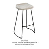 Tiva 30 Inch Handcrafted Backless Barstool Whitewashed Mango Wood Saddle Seat Black Metal Base By The Urban Port UPT-294097