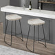 Tiva 30 Inch Handcrafted Backless Barstool, Whitewashed Mango Wood Saddle Seat, Black Metal Base By The Urban Port
