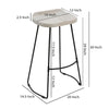 Tiva 30 Inch Handcrafted Backless Barstool Whitewashed Mango Wood Saddle Seat Black Metal Base By The Urban Port UPT-294097