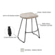 Tiva 24 Inch Handcrafted Backless Counter Height Stool, Whitewashed Mango Wood Saddle Seat, Black Metal BaseBy The Urban Port