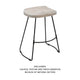 Tiva 24 Inch Handcrafted Backless Counter Height Stool, Whitewashed Mango Wood Saddle Seat, Black Metal BaseBy The Urban Port
