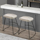 Tiva 24 Inch Handcrafted Backless Counter Height Stool, Whitewashed Mango Wood Saddle Seat, Black Metal BaseBy The Urban Port