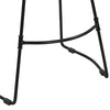 Tiva 24 Inch Handcrafted Backless Counter Height Stool, Whitewashed Mango Wood Saddle Seat, Black Metal BaseBy The Urban Port