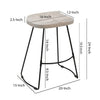 Tiva 24 Inch Handcrafted Backless Counter Height Stool, Whitewashed Mango Wood Saddle Seat, Black Metal BaseBy The Urban Port
