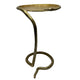 22 Inch Side End Table Handcrafted Textured Snake Skin Pattern Base Brass Aluminum The Urban Port UPT-295598