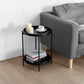 Vica 15 Inch Modern Side End Table, Metal Round Tray Top, Foldable Legs, Black The Urban Port