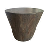 24 Inch Side End Table, Round Drum Shape, Handcrafted Distressed Gray Mango Wood The Urban Port