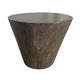 24 Inch Side End Table, Round Drum Shape, Handcrafted Distressed Gray Mango Wood The Urban Port