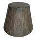 24 Inch Side End Table, Round Drum Shape, Handcrafted Distressed Gray Mango Wood The Urban Port