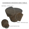 24 Inch Side End Table, Round Drum Shape, Handcrafted Distressed Gray Mango Wood The Urban Port