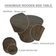 24 Inch Side End Table, Round Drum Shape, Handcrafted Distressed Gray Mango Wood The Urban Port