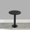 24 Inch Side End Table Round Top with Turned Pedestal Base Handcrafted Sandblasted Matte Black The Urban Port UPT-296154
