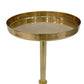 Ara 12 Inch Side End Table Vintage Sleek Pillar Base Round Tray Top Oxidized Antique Brass The Urban Port UPT-297049