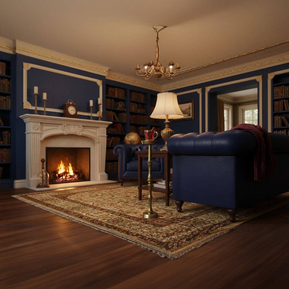 26 Inch Side End Drink Table, Turned Pedestal Metal Base, Round Top, Oxidized Brass By The Urban Port