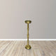 26 Inch Side End Drink Table, Turned Pedestal Metal Base, Round Top, Oxidized Brass By The Urban Port