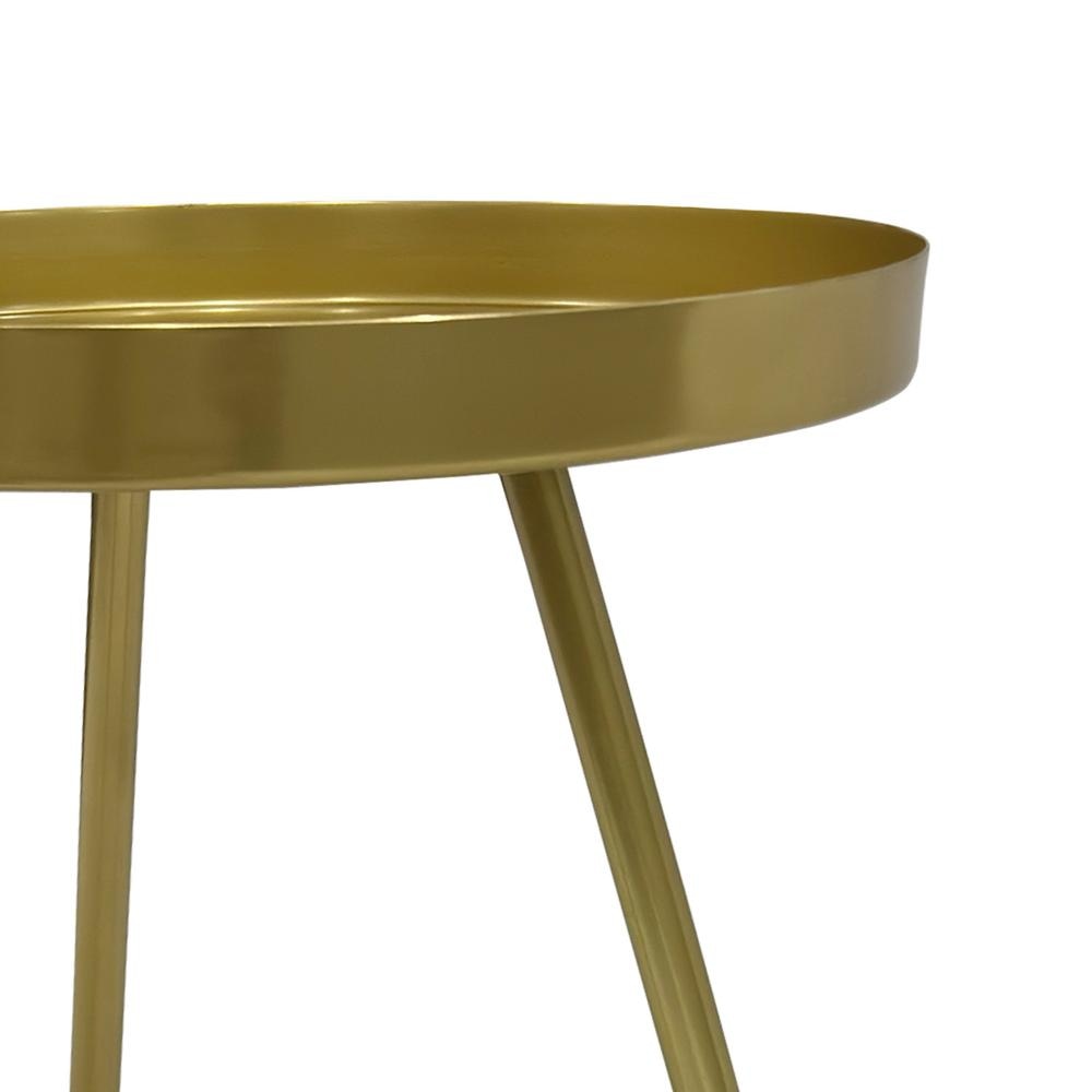 Enid 19 Inch Side End Table Iron Brass Plating Tray Top Modern Sleek Angled Legs The Urban Port UPT-297051