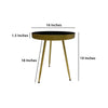 Enid 19 Inch Side End Table Iron Brass Plating Black Matte Top Modern Sleek Angled Legs The Urban Port UPT-297052