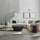 Josi 36 Inch Oval Drum Coffee Table, Hammered Design, Matte Black Metal By The Urban Port
