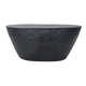 Josi 36 Inch Oval Drum Coffee Table, Hammered Design, Matte Black Metal By The Urban Port