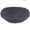 Josi 36 Inch Oval Drum Coffee Table, Hammered Design, Matte Black Metal By The Urban Port