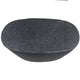 Josi 36 Inch Oval Drum Coffee Table, Hammered Design, Matte Black Metal By The Urban Port