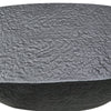 Josi 36 Inch Oval Drum Coffee Table Hammered Design Matte Black Metal By The Urban Port UPT-298828