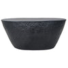 Josi 36 Inch Oval Drum Coffee Table, Hammered Design, Matte Black Metal By The Urban Port