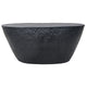 Josi 36 Inch Oval Drum Coffee Table, Hammered Design, Matte Black Metal By The Urban Port