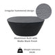 Josi 36 Inch Oval Drum Coffee Table, Hammered Design, Matte Black Metal By The Urban Port
