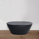 Josi 36 Inch Oval Drum Coffee Table, Hammered Design, Matte Black Metal By The Urban Port