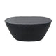 Josi 36 Inch Oval Drum Coffee Table, Hammered Design, Matte Black Metal By The Urban Port