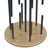 Neci 20 Inch Side End Table Round Matte Black Tray Top Modern Rod Supports with Brass Base By The Urban Port UPT-298835