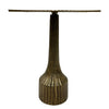 18 Inch Side End Table Decorative Fluted Base Square Top Antique Brass Finish The Urban Port UPT-298836