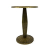 17 Inch Side End Drink Table, Fancy Fluted Base, Round Top, Antique Brass By The Urban Port