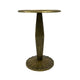 17 Inch Side End Drink Table, Fancy Fluted Base, Round Top, Antique Brass By The Urban Port