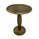 17 Inch Side End Drink Table, Fancy Fluted Base, Round Top, Antique Brass By The Urban Port