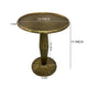 17 Inch Side End Drink Table, Fancy Fluted Base, Round Top, Antique Brass By The Urban Port