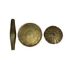 17 Inch Side End Drink Table, Fancy Fluted Base, Round Top, Antique Brass By The Urban Port