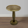 17 Inch Side End Drink Table, Fancy Fluted Base, Round Top, Antique Brass By The Urban Port