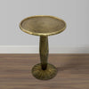 12 Inch Side End Drink Table, Fancy Fluted Base, Round Top, Antique Brass The Urban Port