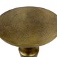 26 Inch Accent Side End Table Round Aluminum Cast Top Pedestal Base Antique Brass The Urban Port UPT-298838
