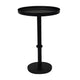 Ara 22 Inch Side End Table, Vintage Sleek Pillar Base, Round Tray Top, Matte Black By The Urban Port
