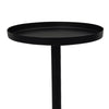 Ara 22 Inch Side End Table, Vintage Sleek Pillar Base, Round Tray Top, Matte Black By The Urban Port