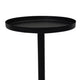 Ara 22 Inch Side End Table, Vintage Sleek Pillar Base, Round Tray Top, Matte Black By The Urban Port